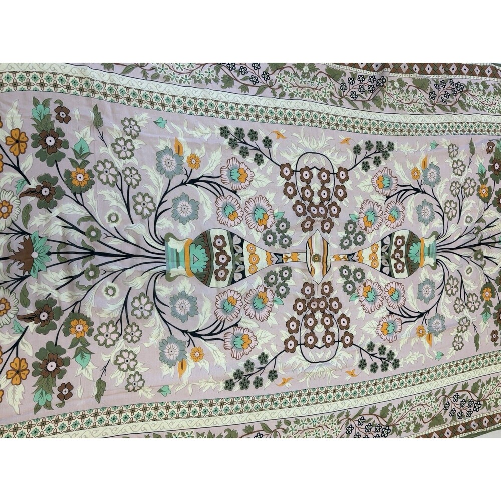 One Hundred Stars Japanese Jar Floral  Sheer Scarf Wrap NWT 76x40 Huge Gorgeous